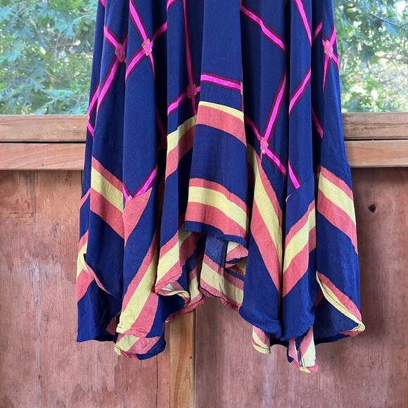 Anthropologie HD In Paris Striped Pane Midi Dress Blue Size 0P - Picture 9 of 12